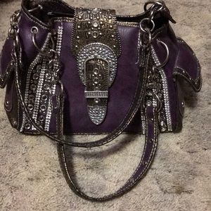 Buckle rhinestone purse